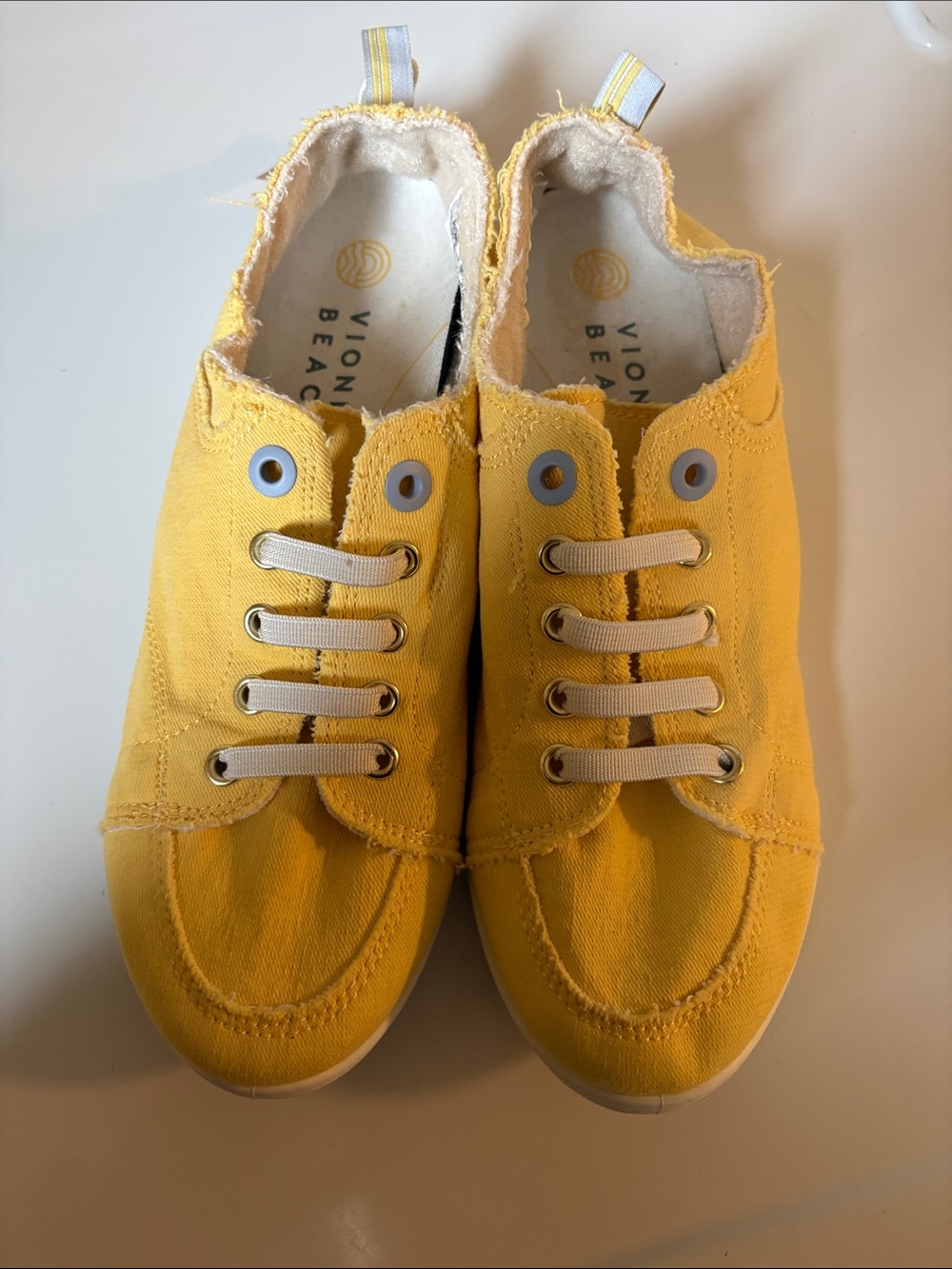 Vionic Yellow Canvas Slip-On Sneakers